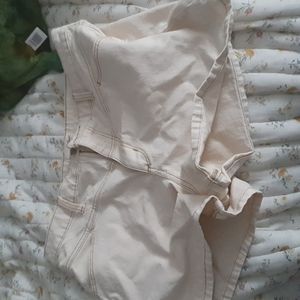 Cream Jean high waisted shorts
